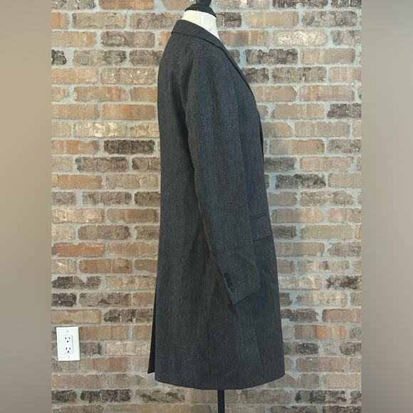 Cerruti 1881 vintage dark gray women’s 100% wool mid length winter coat size M - Picture 4 of 11